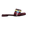 Maroon Woven Slip-On Sandals